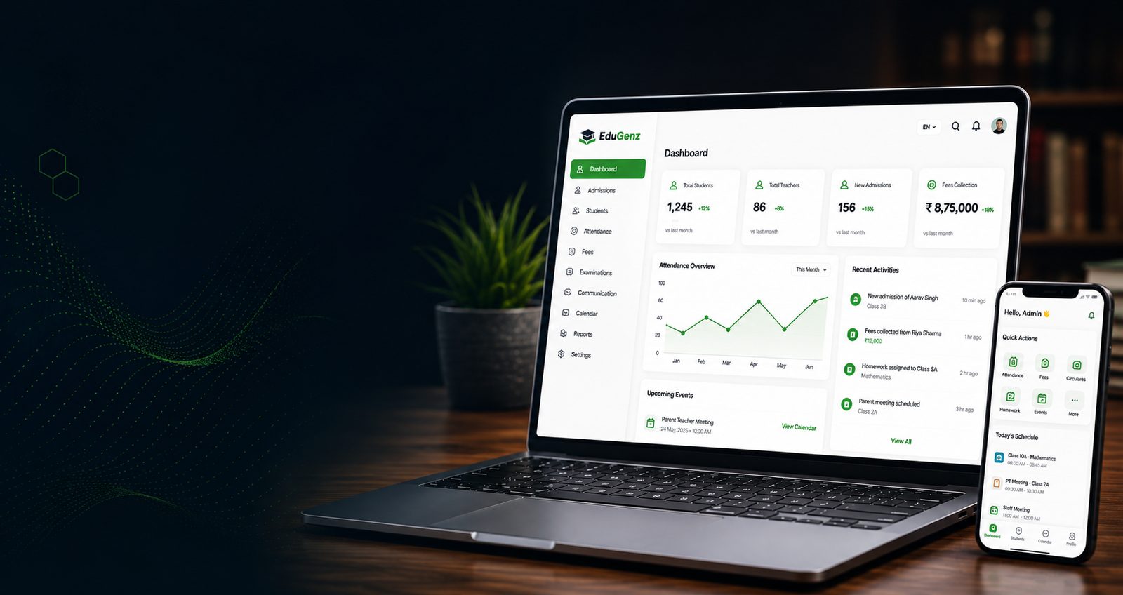 EduGenz School CRM Dashboard